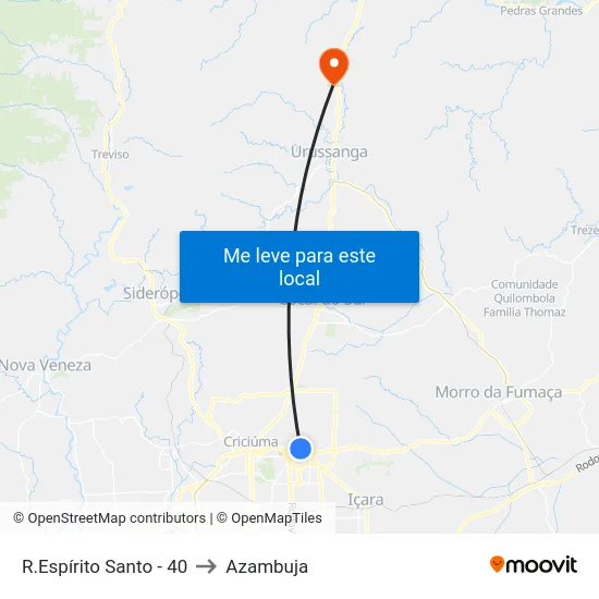 R.Espírito Santo - 40 to Azambuja map