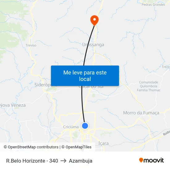 R.Belo Horizonte - 340 to Azambuja map