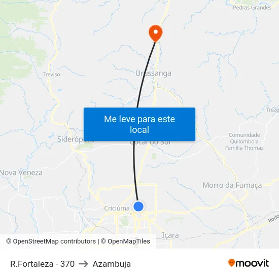 R.Fortaleza - 370 to Azambuja map