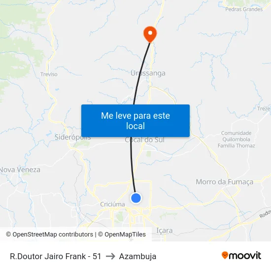 R.Doutor Jairo Frank - 51 to Azambuja map