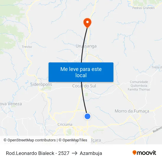 Rod.Leonardo Bialeck - 2527 to Azambuja map