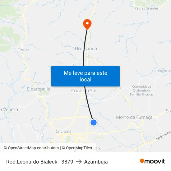 Rod.Leonardo Bialeck - 3879 to Azambuja map
