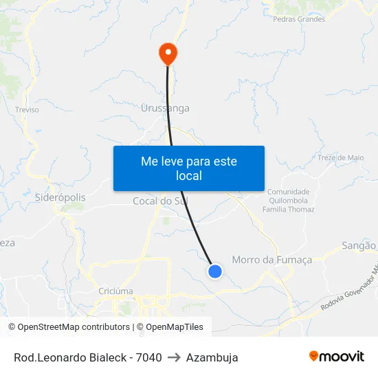 Rod.Leonardo Bialeck - 7040 to Azambuja map