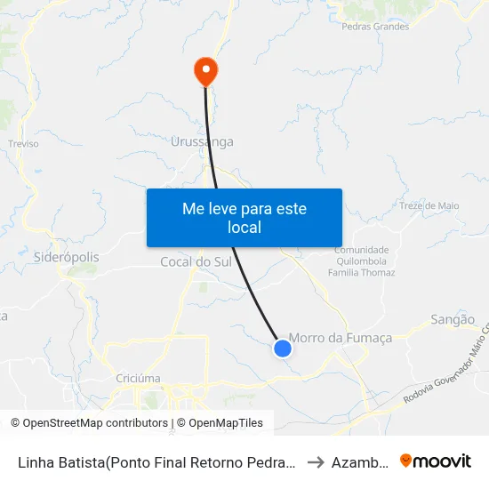 Linha Batista(Ponto Final Retorno Pedra) - 280 to Azambuja map