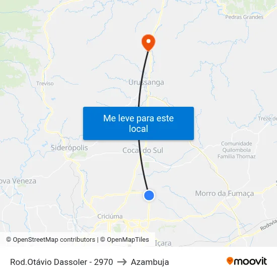 Rod.Otávio Dassoler - 2970 to Azambuja map