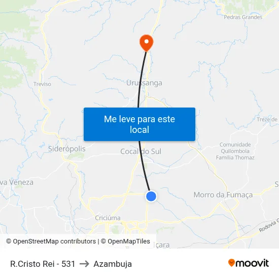 R.Cristo Rei - 531 to Azambuja map