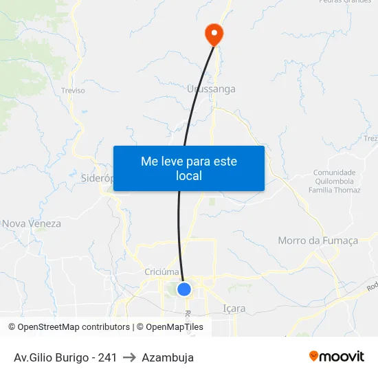 Av.Gilio Burigo - 241 to Azambuja map
