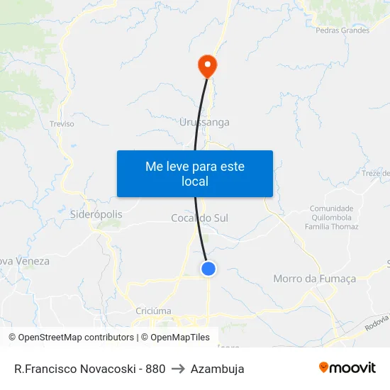 R.Francisco Novacoski - 880 to Azambuja map
