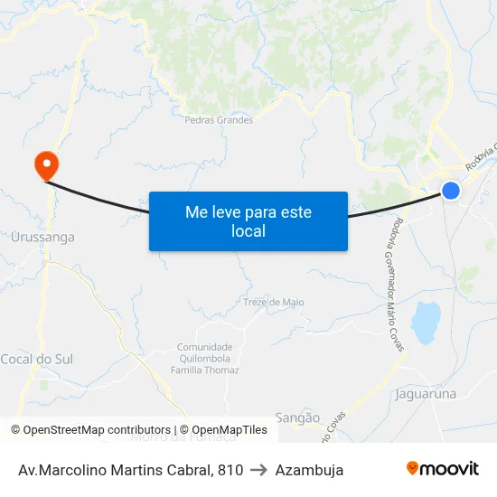 Av.Marcolino Martins Cabral, 810 to Azambuja map