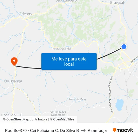 Rod.Sc-370 - Cei Feliciana C. Da Silva B to Azambuja map