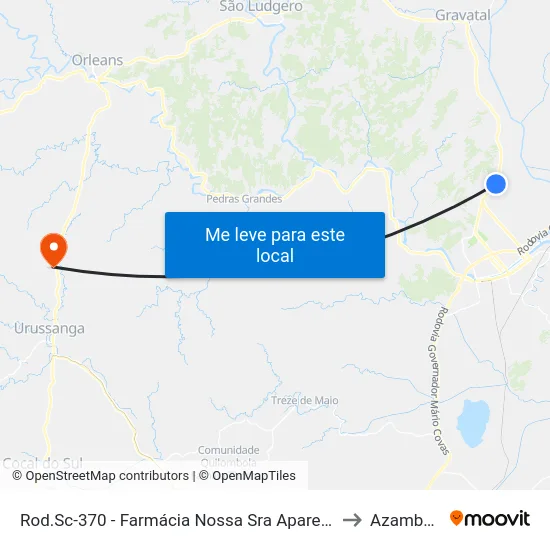 Rod.Sc-370 - Farmácia Nossa Sra Aparecida to Azambuja map