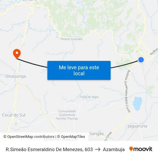 R.Simeão Esmeraldino De Menezes, 603 to Azambuja map