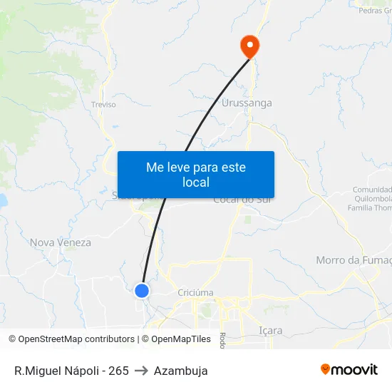 R.Miguel Nápoli - 265 to Azambuja map