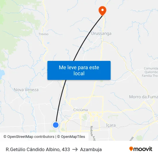 R.Getúlio Cândido Albino, 433 to Azambuja map