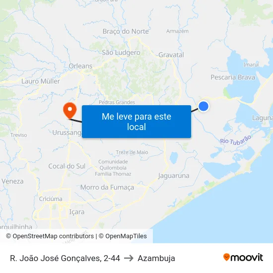 R. João José Gonçalves, 2-44 to Azambuja map