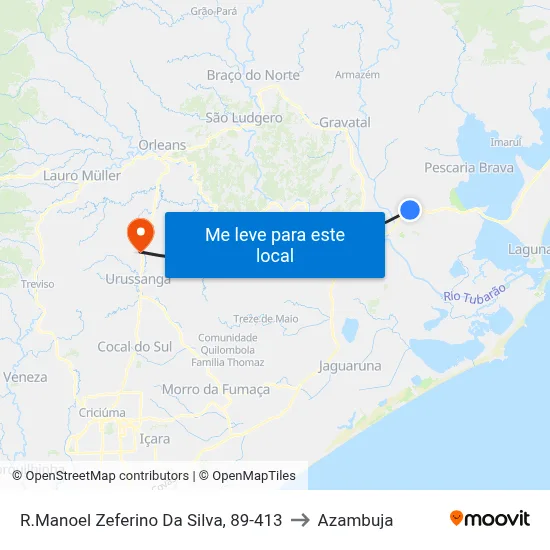 R.Manoel Zeferino Da Silva, 89-413 to Azambuja map