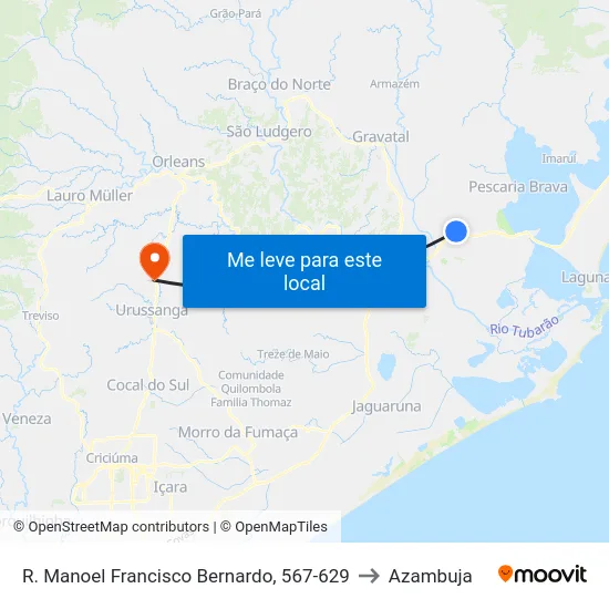R. Manoel Francisco Bernardo, 567-629 to Azambuja map