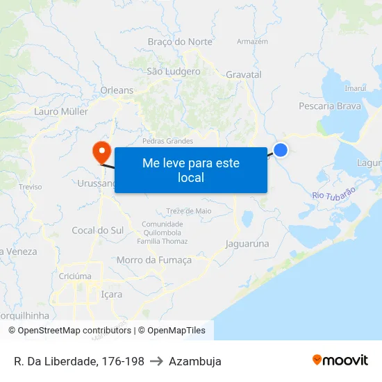 R. Da Liberdade, 176-198 to Azambuja map