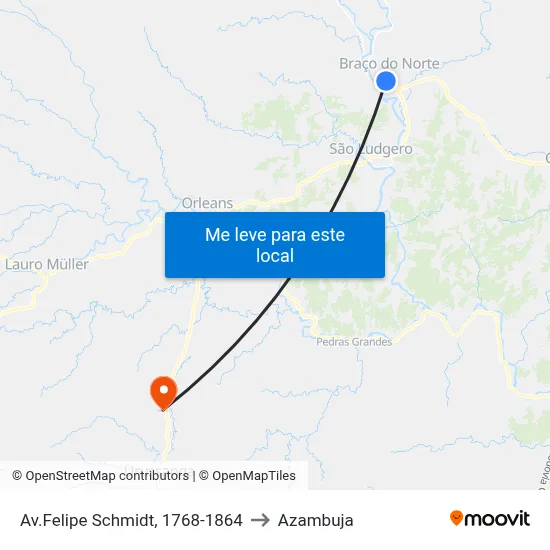 Av.Felipe Schmidt, 1768-1864 to Azambuja map