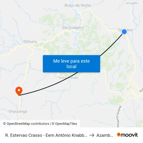 R. Estervao Crasso -  Eem Antônio Knabben A to Azambuja map