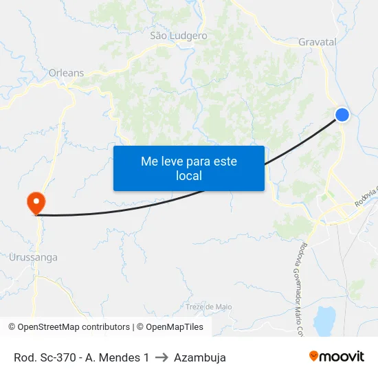 Rod. Sc-370 - A. Mendes 1 to Azambuja map