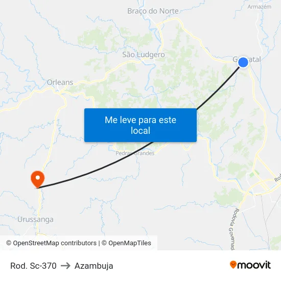 Rod. Sc-370 to Azambuja map