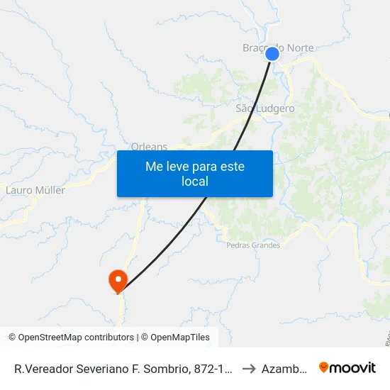 R.Vereador Severiano F. Sombrio, 872-1016 to Azambuja map
