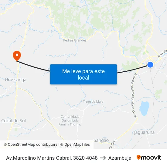 Av.Marcolino Martins Cabral, 3820-4048 to Azambuja map