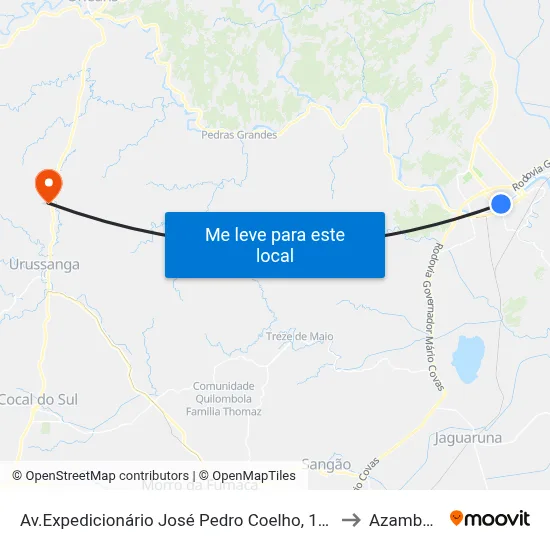 Av.Expedicionário José Pedro Coelho, 1277 to Azambuja map