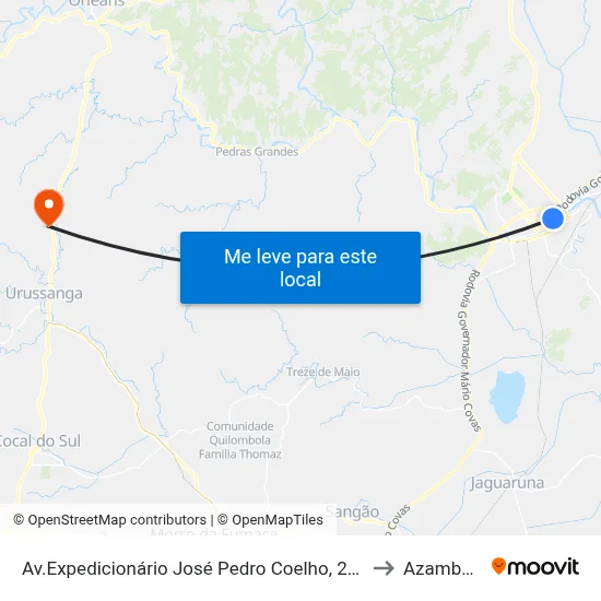 Av.Expedicionário José Pedro Coelho, 2049 to Azambuja map