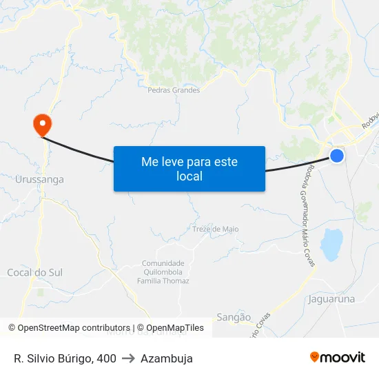 R. Silvio Búrigo, 400 to Azambuja map