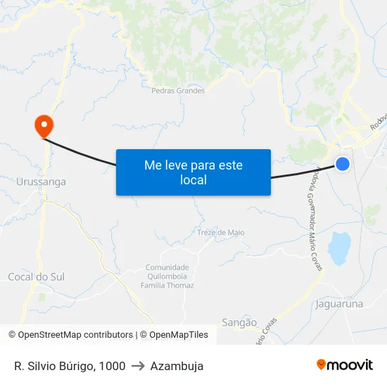 R. Silvio Búrigo, 1000 to Azambuja map