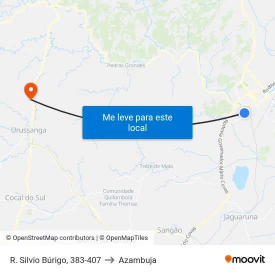 R. Silvio Búrigo, 383-407 to Azambuja map