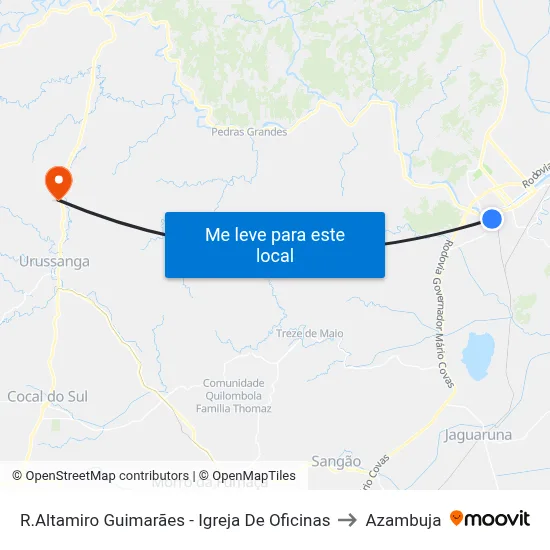 R.Altamiro Guimarães - Igreja De Oficinas to Azambuja map