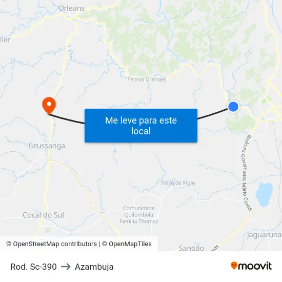 Rod. Sc-390 to Azambuja map