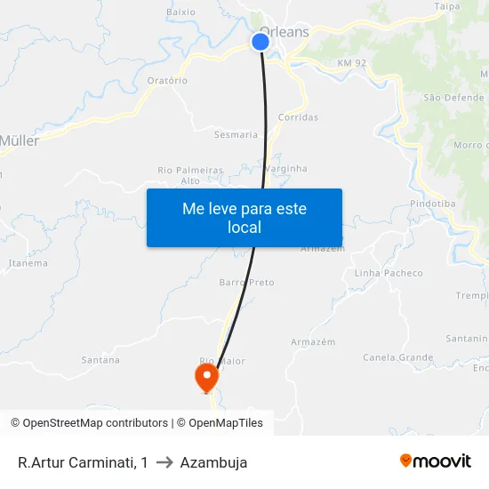 R.Artur Carminati, 1 to Azambuja map