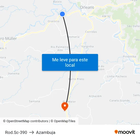 Rod.Sc-390 to Azambuja map