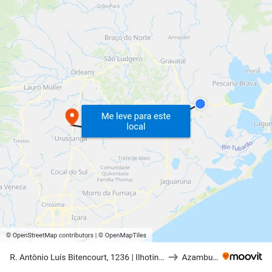 R. Antônio Luís Bitencourt, 1236 | Ilhotinha to Azambuja map