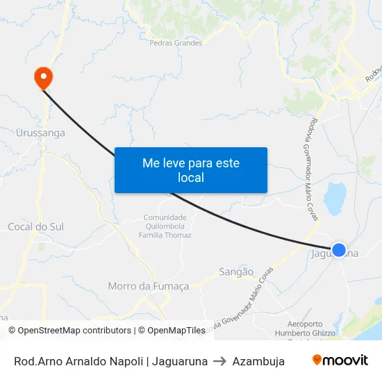 Rod.Arno Arnaldo Napoli | Jaguaruna to Azambuja map