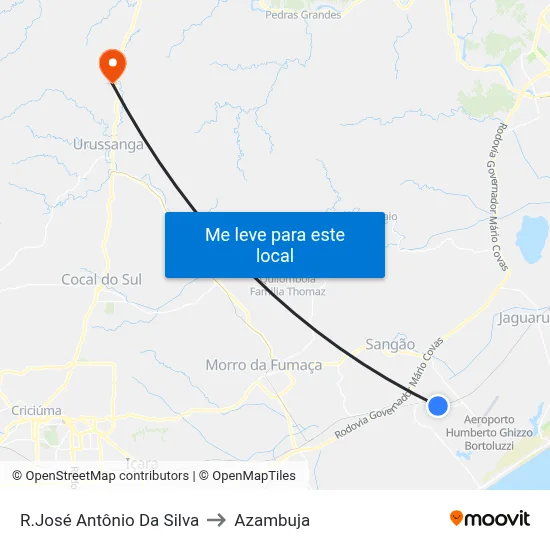 R.José Antônio Da Silva to Azambuja map
