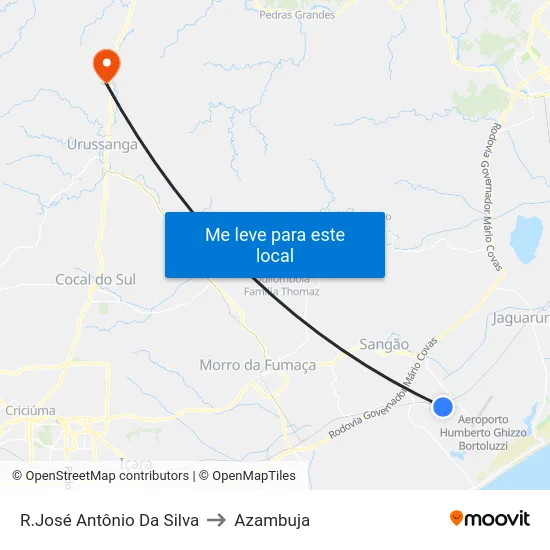 R.José Antônio Da Silva to Azambuja map