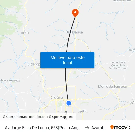 Av.Jorge Elias De Lucca, 568(Posto Angeloni) to Azambuja map