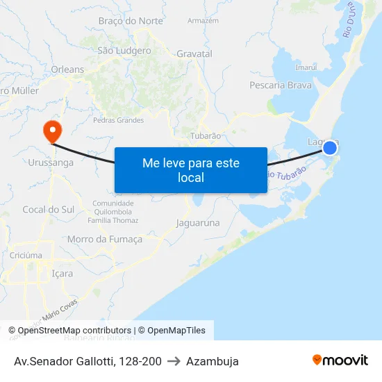 Av.Senador Gallotti, 128-200 to Azambuja map
