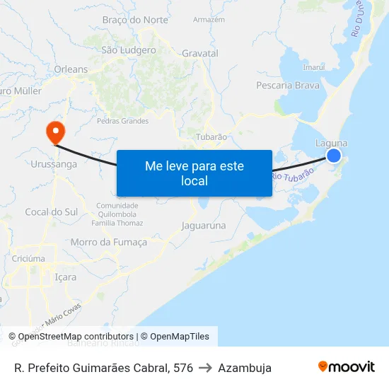 R. Prefeito Guimarães Cabral, 576 to Azambuja map