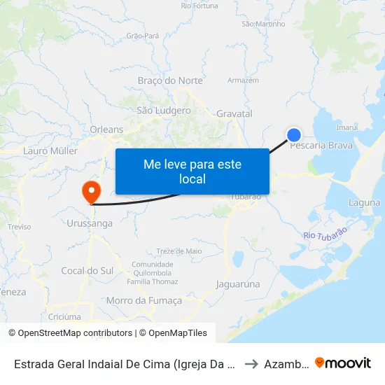 Estrada Geral Indaial De Cima (Igreja Da Barranca) to Azambuja map