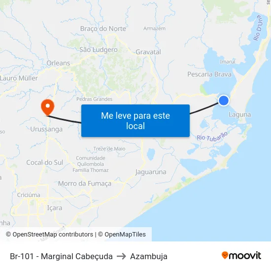 Br-101 - Marginal Cabeçuda to Azambuja map