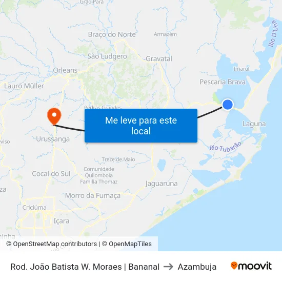 Rod. João Batista W. Moraes | Bananal to Azambuja map