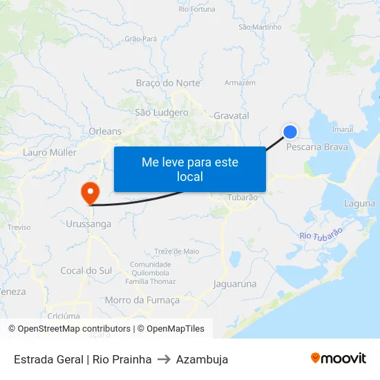 Estrada Geral | Rio Prainha to Azambuja map