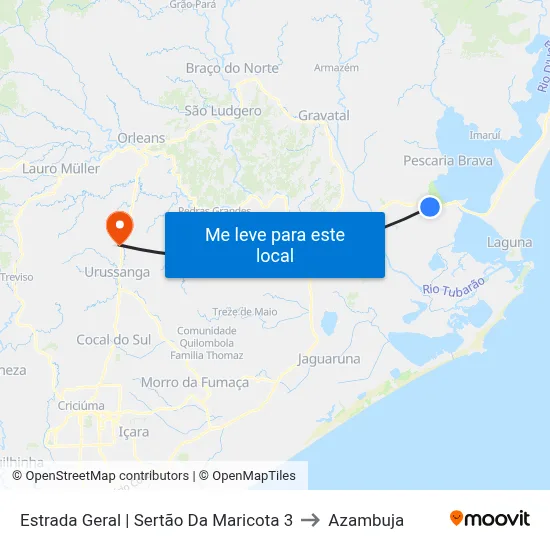 Estrada Geral | Sertão Da Maricota 3 to Azambuja map