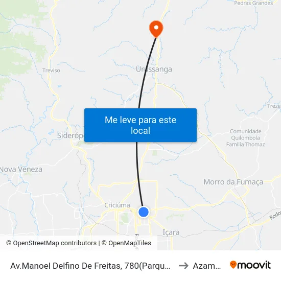 Av.Manoel Delfino De Freitas, 780(Parque Nações) to Azambuja map